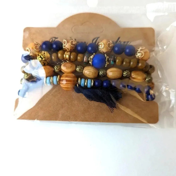 NWT Boho Handmade Beaded Bracelet Set - Picture 1 of 1